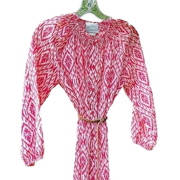 🦋Anthropologie Maeve Preparation Printed shirt dress boho preppy feminine Size S - Picture 7 of 15